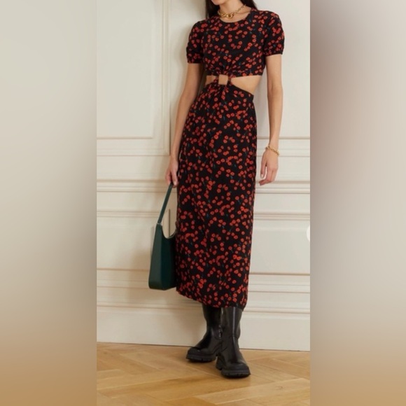 STAUD Calypso Dress in Poppy Field